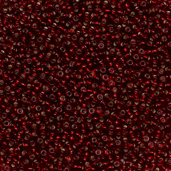 Size 11 Czech Seed Beads -- 14 Dark Ruby / Silver Lined